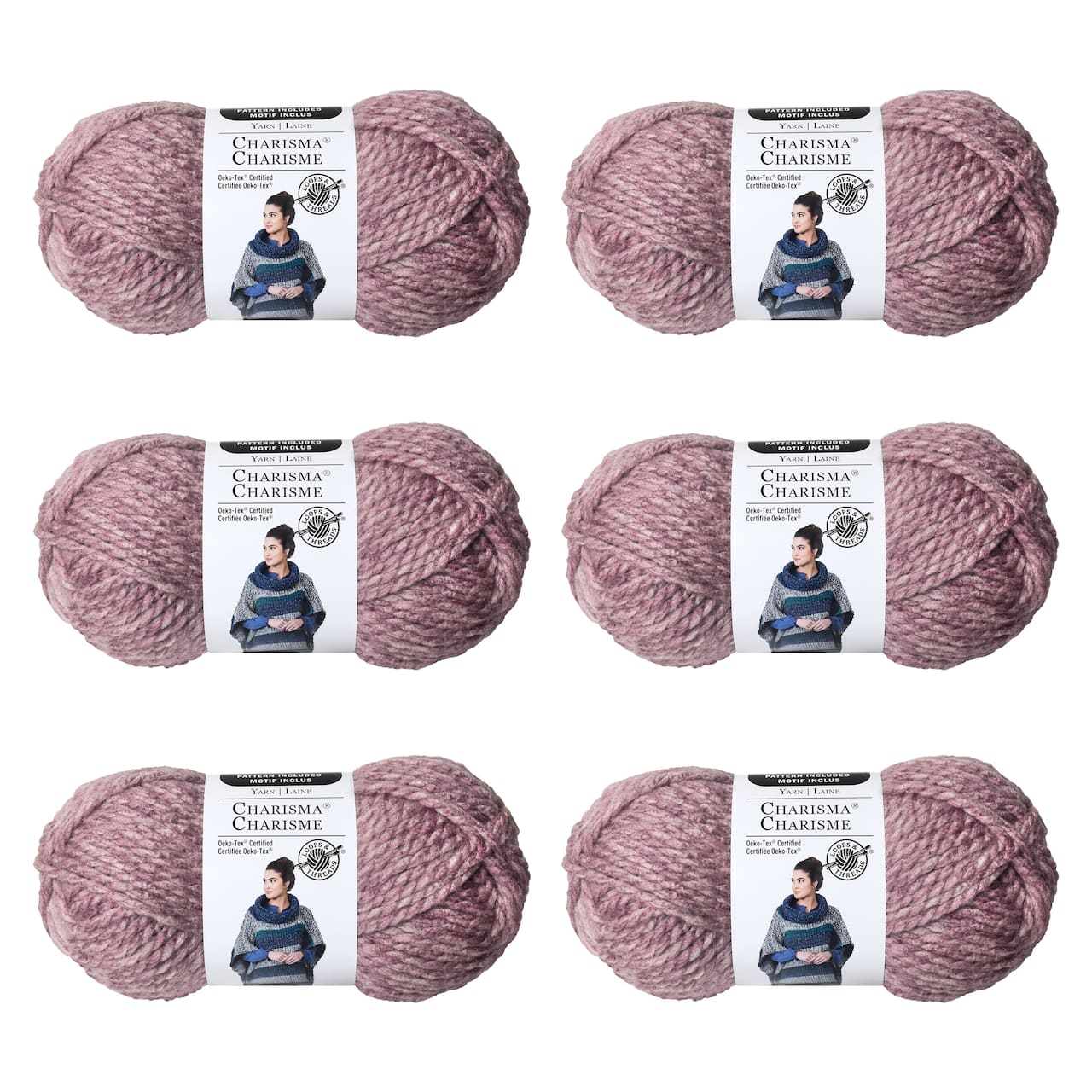 6 Pack: Charisma™ Heather Yarn by Loops & Threads®